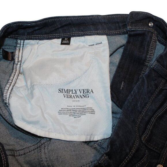 Simply Vera Wang Women's Jeans Size 10 Stretch Denim Mid-Rise Slim Fit Blue - Picture 6 of 7